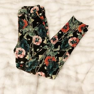 Floral black pants